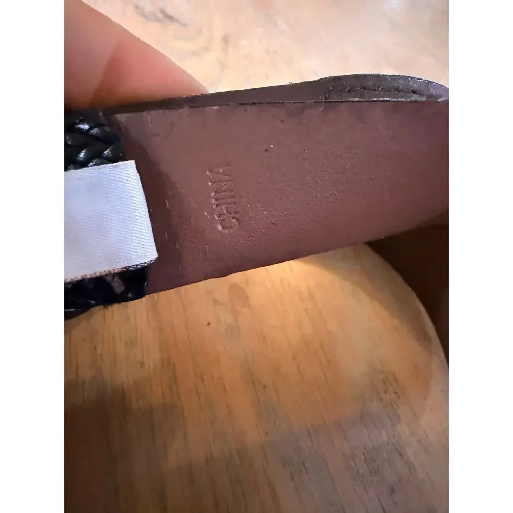 Fossil full grain cowhide brown and black leather belt size 36
